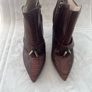 Louise et Cie Dark Brown Snakeskin Ankle Boots